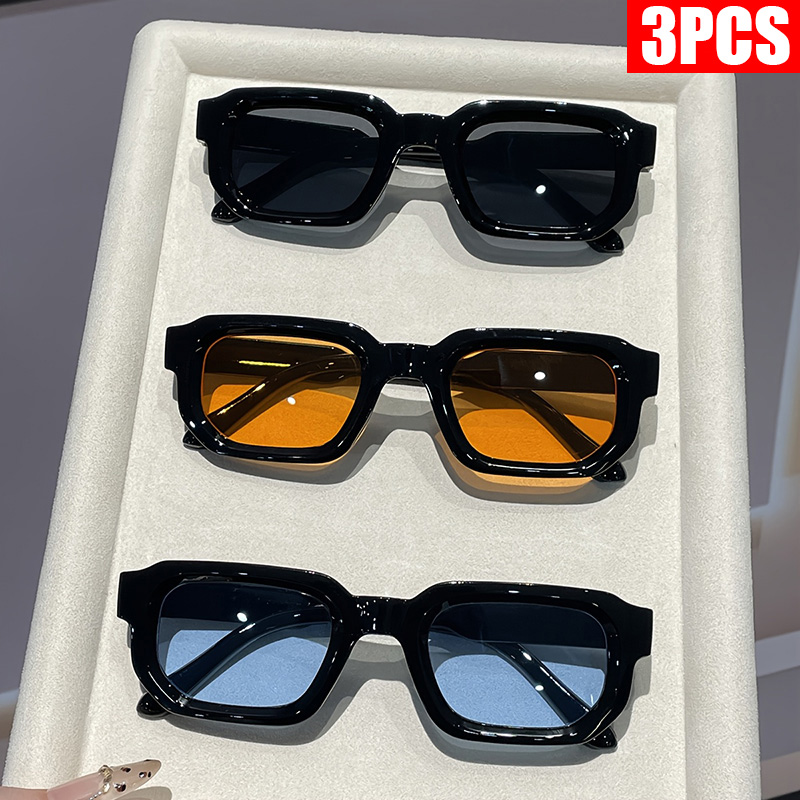 Luxury Lifestyle Store - 2/3PCS Vintage Rectangle Frame Sunglasses for