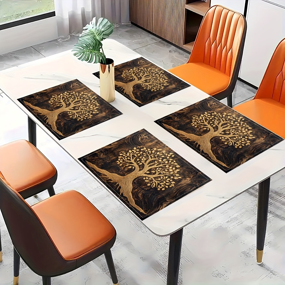 Luxury Lifestyle Store - Vintage Dark Wood Grain Golden Tree