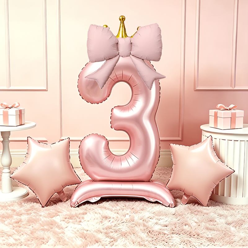 Luxury Lifestyle Photography - Light Luxury Pink 3D Balloons 0-9,
