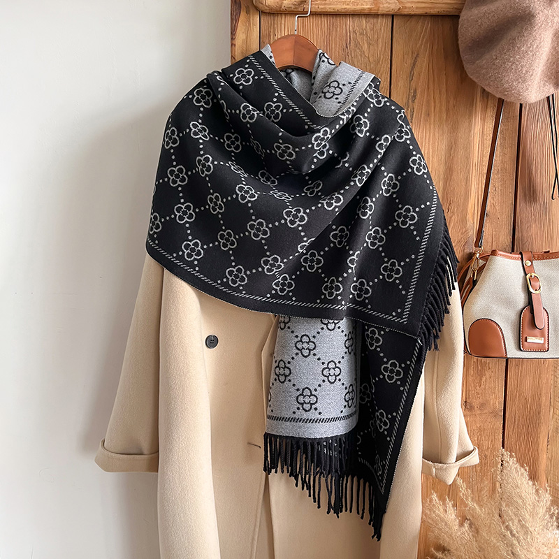 Cashmere Throw Blanket - Brands Jacquard Design Winter Two-Sided Scarf