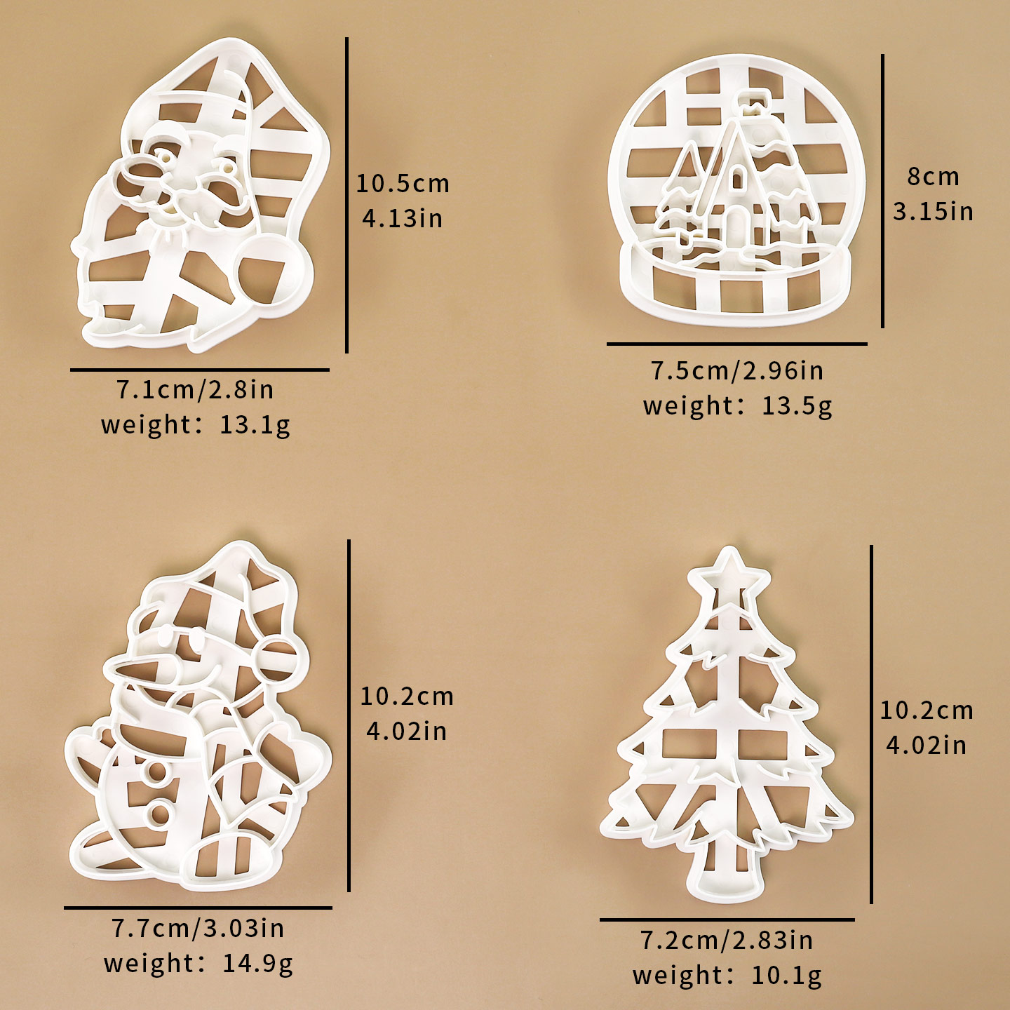 4 Pcs Christmas Cookie Cutter  - Crystal Ball Decor 评论和价格