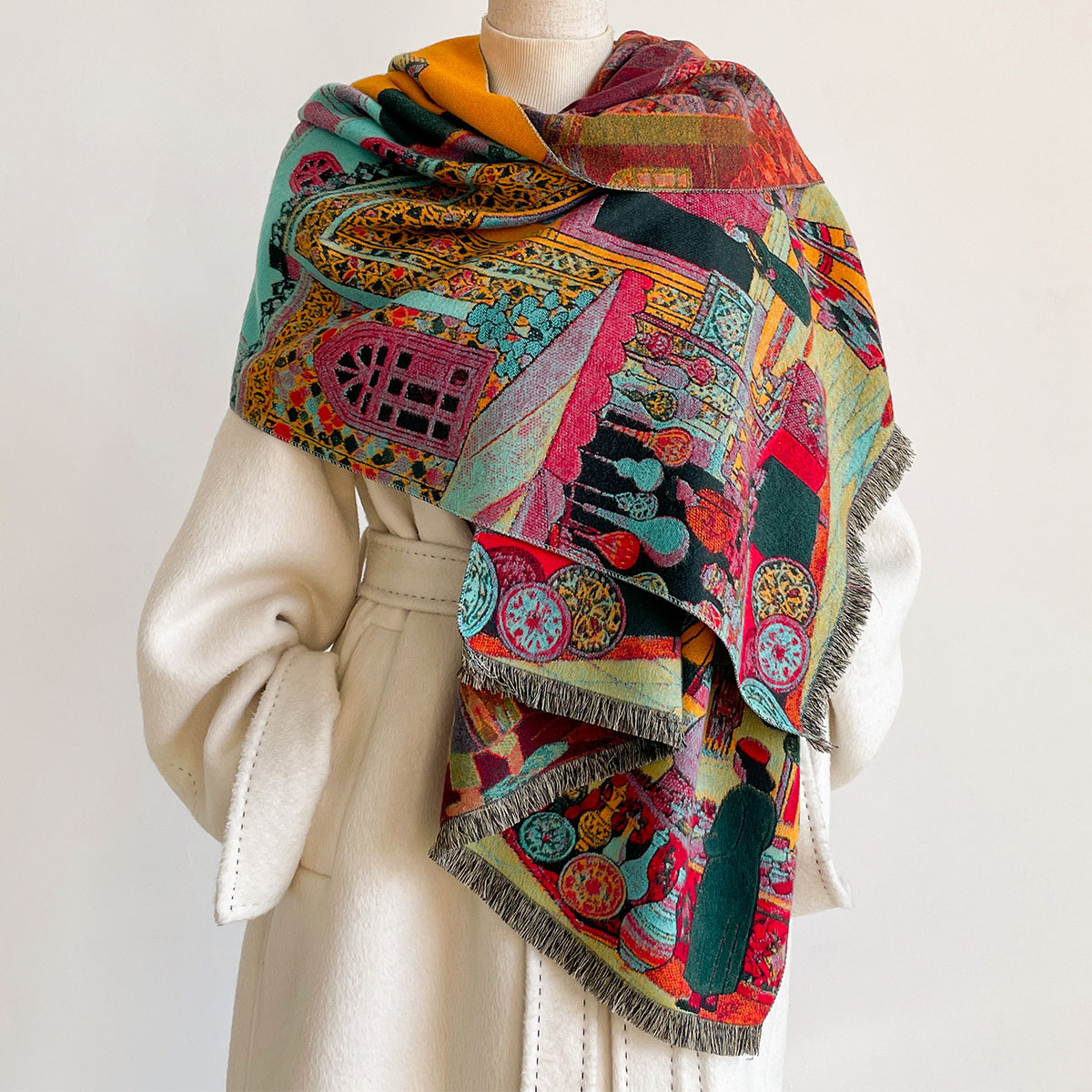 Women Imitation Cashmere Scarf - Cashmere Throw Blanket 评论和价格