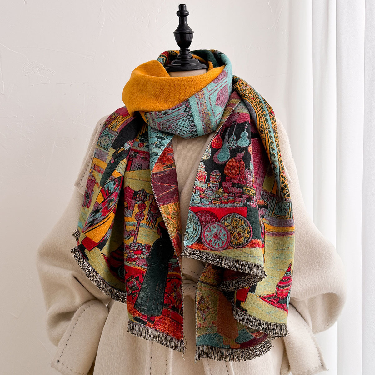 Women Imitation Cashmere Scarf - Cashmere Throw Blanket 评论和价格