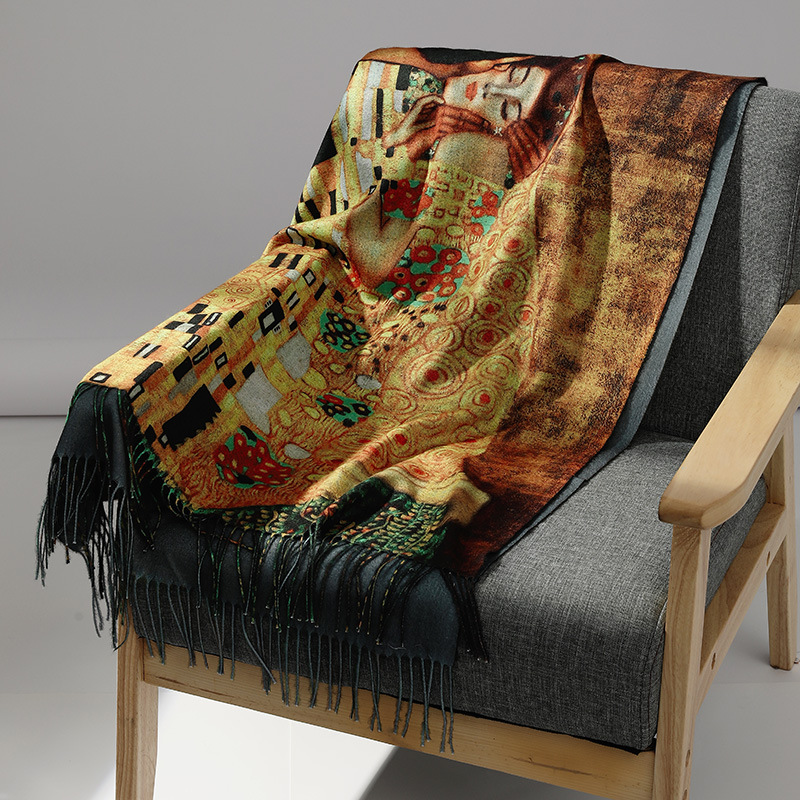 Luxury Brand Oil Painting Cash - Cashmere Throw Blanket 评论和价格