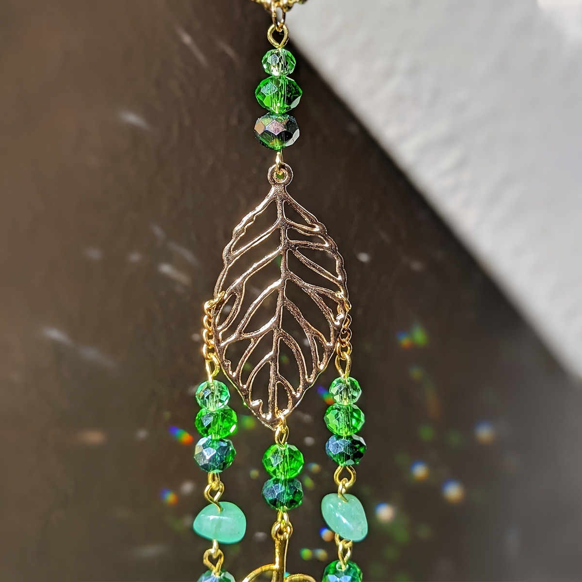 Crystal Suncatcher Gold Leaf G - Crystal Ball Decor 评论和价格
